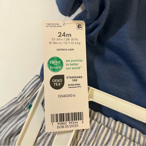 Carter's | Polo Onesie, Shorts Set | Blue Pear | 24M Baby Boy - Picture 3 of 3